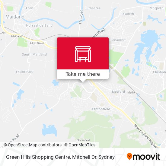 Mapa Green Hills Shopping Centre, Mitchell Dr