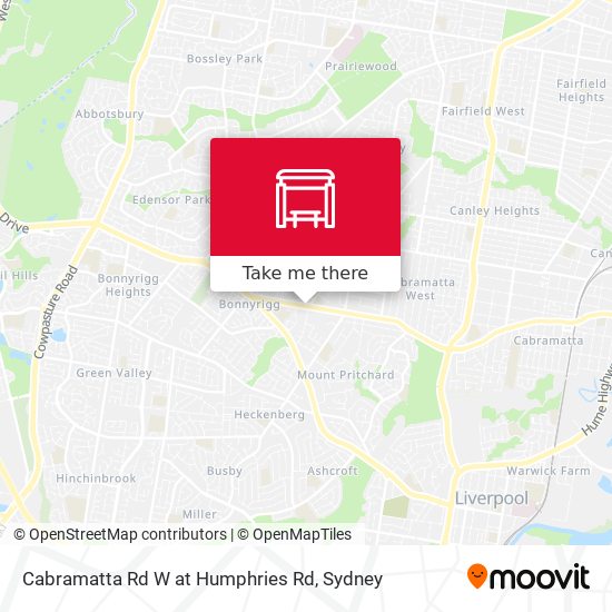 Cabramatta Rd W at Humphries Rd map