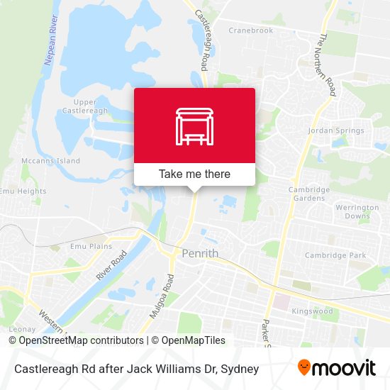 Castlereagh Rd after Jack Williams Dr map