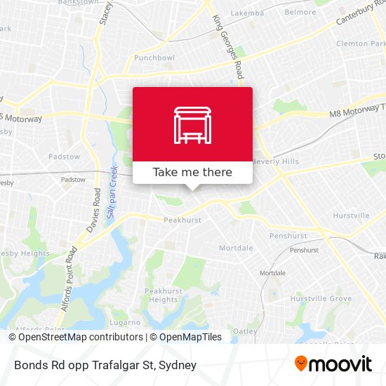 Bonds Rd opp Trafalgar St map