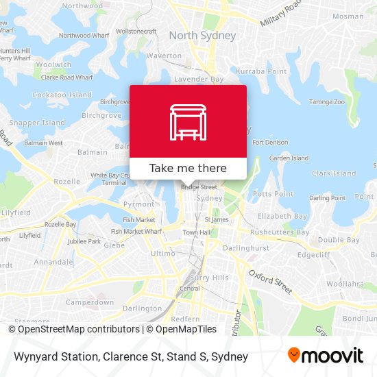 Wynyard Station, Clarence St, Stand S map