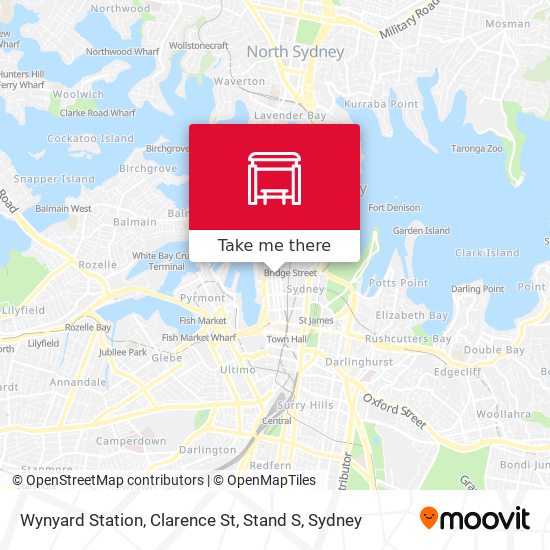 Mapa Wynyard Station, Clarence St, Stand S