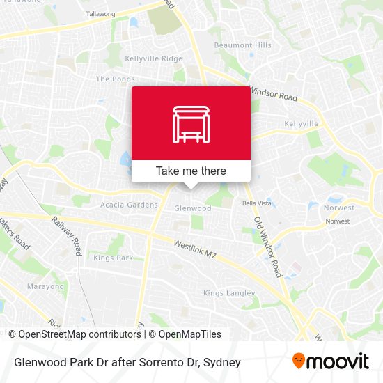 Glenwood Park Dr after Sorrento Dr map