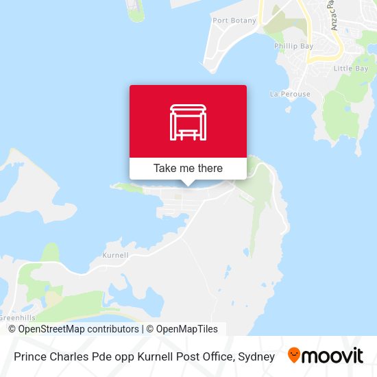 Prince Charles Pde opp Kurnell Post Office map