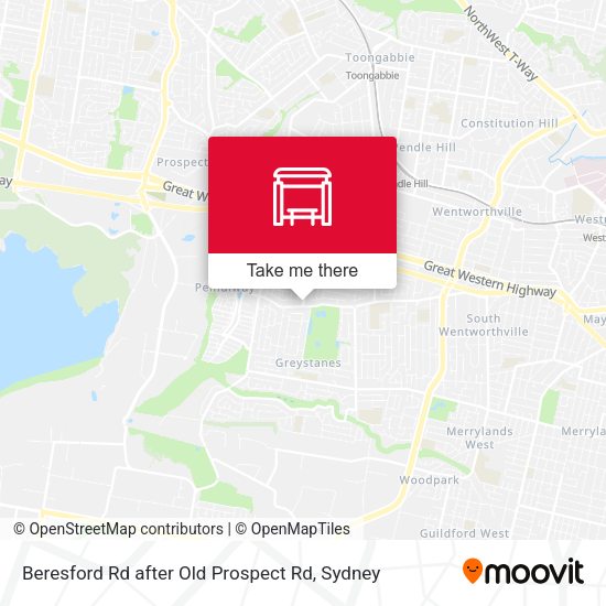 Beresford Rd after Old Prospect Rd map