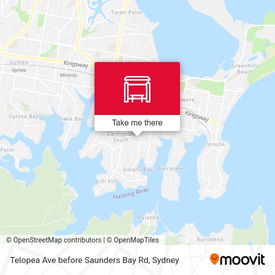 Telopea Ave before Saunders Bay Rd map