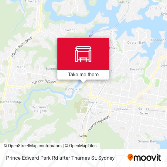 Prince Edward Park Rd after Thames St map