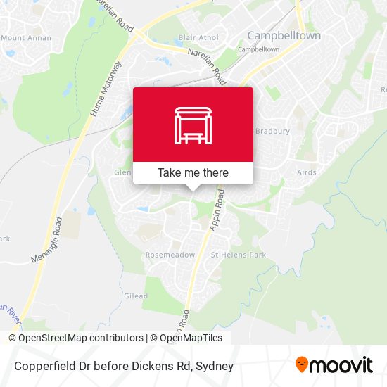 Copperfield Dr before Dickens Rd map