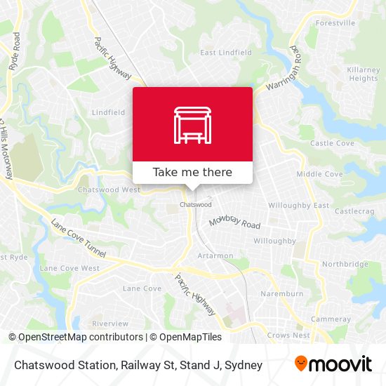 Chatswood Station, Railway St, Stand J map