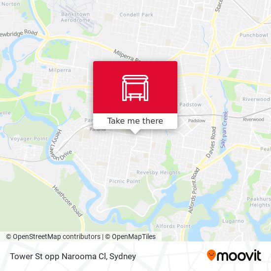 Tower St opp Narooma Cl map