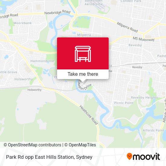 Park Rd opp East Hills Station map
