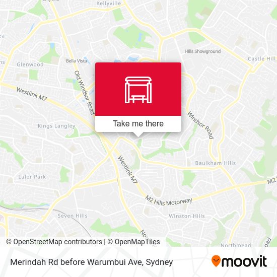 Merindah Rd before Warumbui Ave map