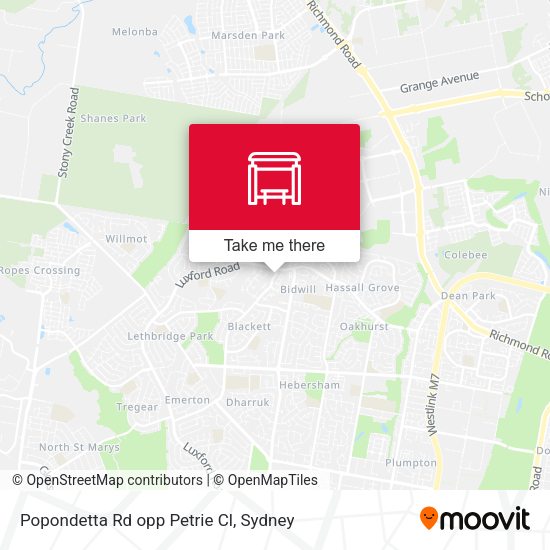Popondetta Rd opp Petrie Cl map