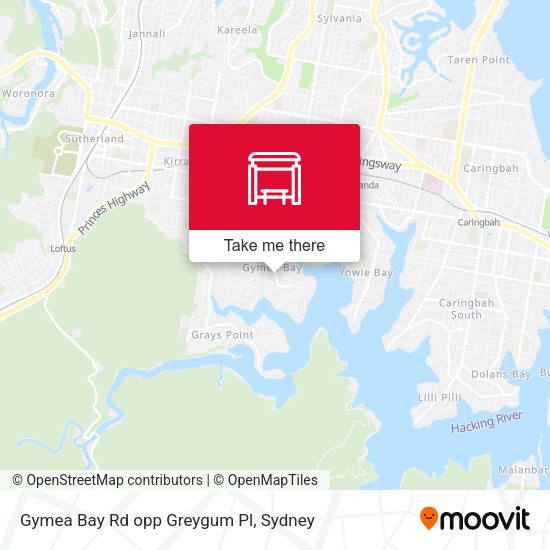 Gymea Bay Rd opp Greygum Pl map