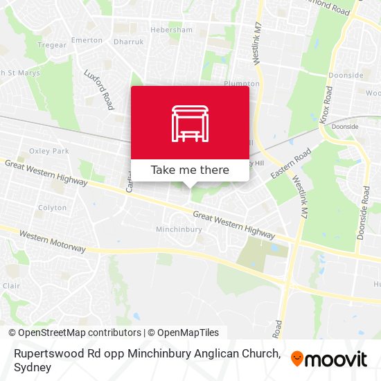 Rupertswood Rd opp Minchinbury Anglican Church map