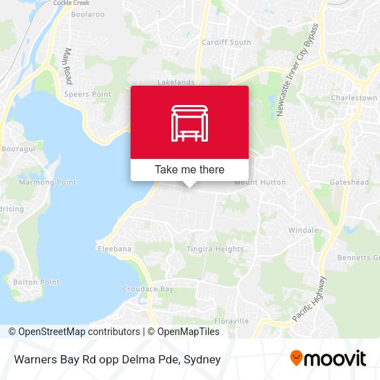 Warners Bay Rd opp Delma Pde map