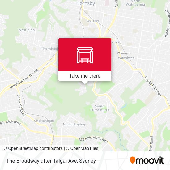 The Broadway after Talgai Ave map