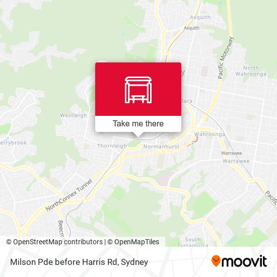 Milson Pde before Harris Rd map