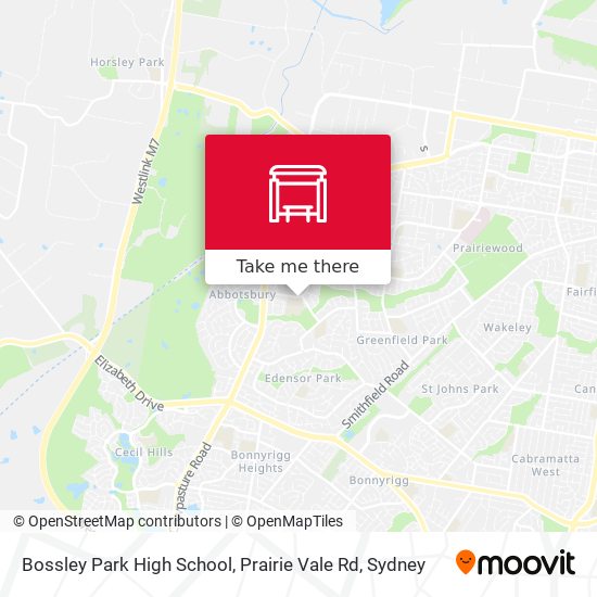 Mapa Bossley Park High School, Prairie Vale Rd