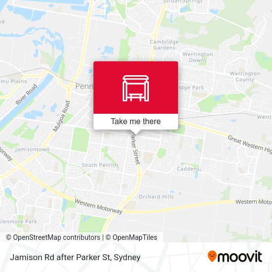 Jamison Rd after Parker St map
