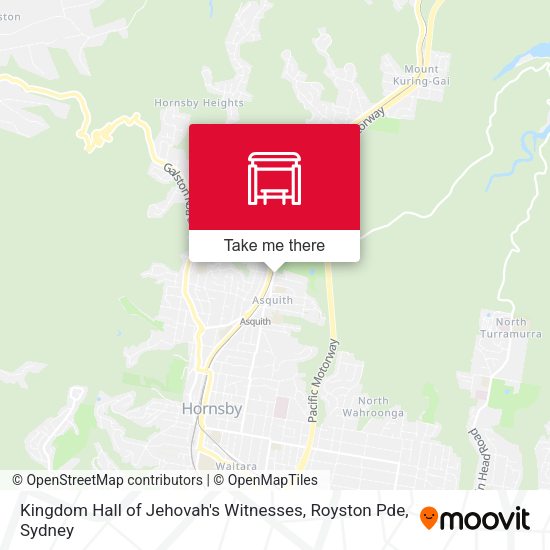 Kingdom Hall of Jehovah's Witnesses, Royston Pde map