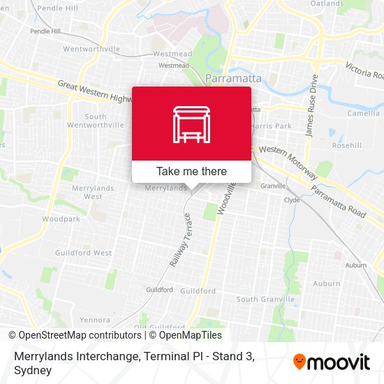 Merrylands Interchange, Terminal Pl - Stand 3 map