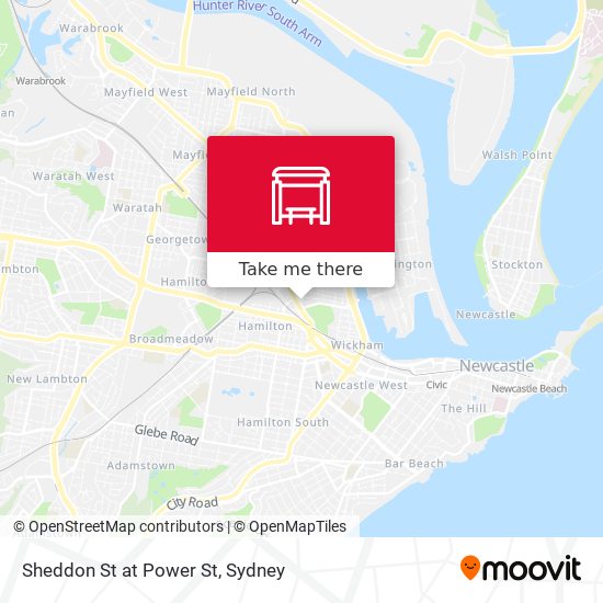 Sheddon St at Power St map