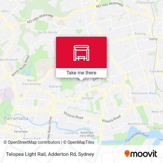 Telopea Light Rail, Adderton Rd map