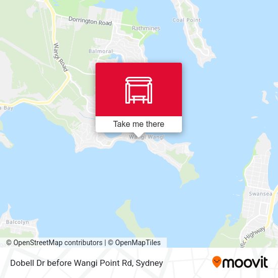 Dobell Dr before Wangi Point Rd map