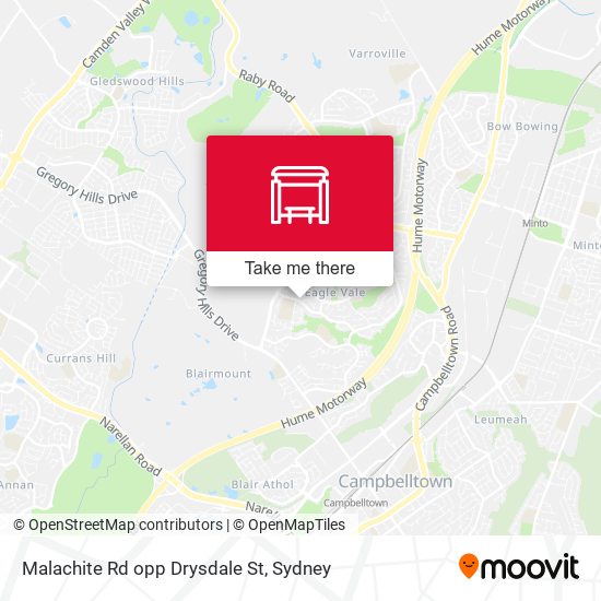 Malachite Rd opp Drysdale St map