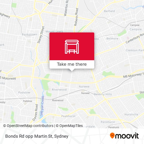 Bonds Rd opp Martin St map