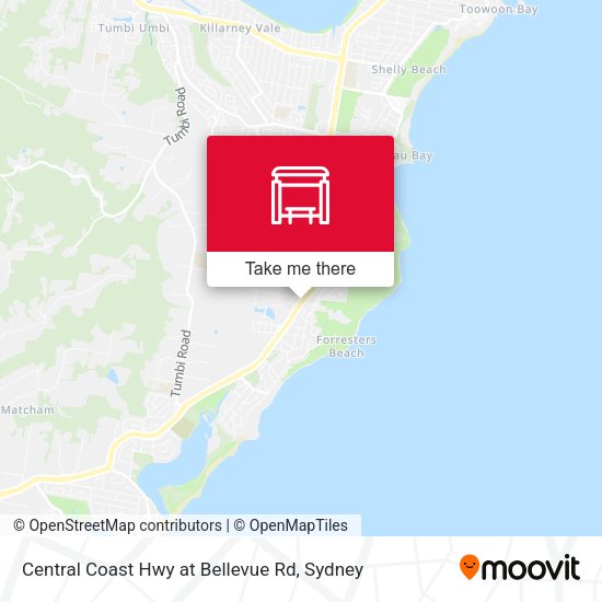 Central Coast Hwy at Bellevue Rd map