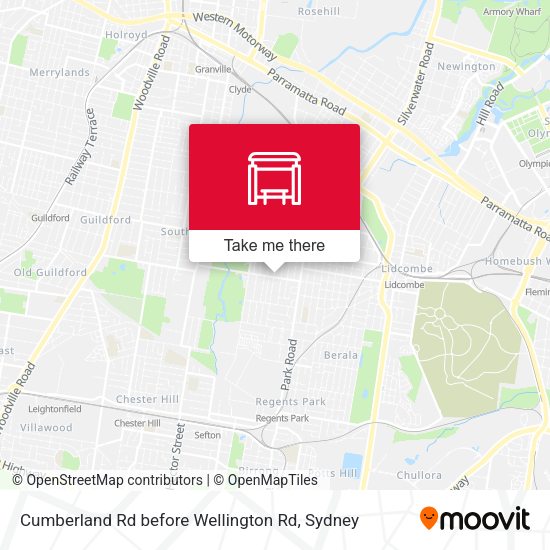 Cumberland Rd before Wellington Rd map