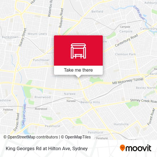 King Georges Rd at Hilton Ave map