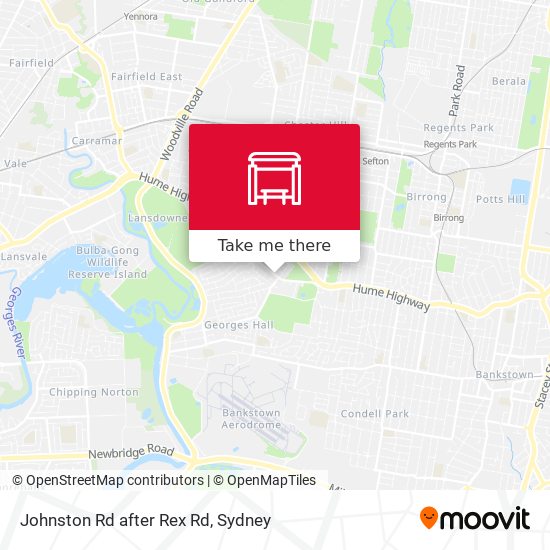 Johnston Rd after Rex Rd map