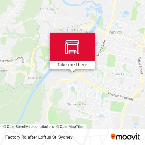 Factory Rd after Loftus St map