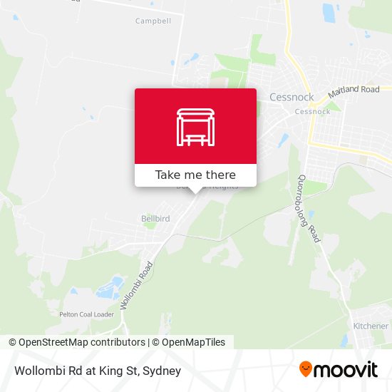 Wollombi Rd at King St map