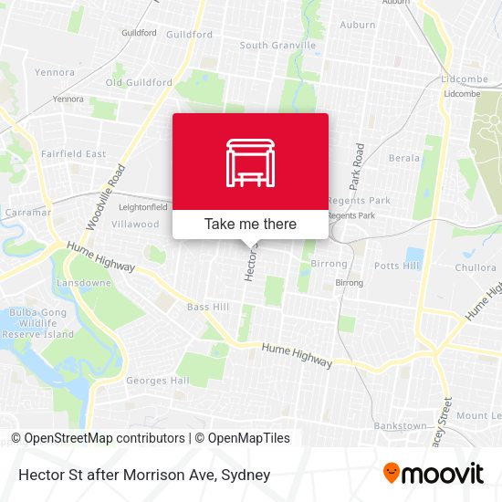 Hector St after Morrison Ave map