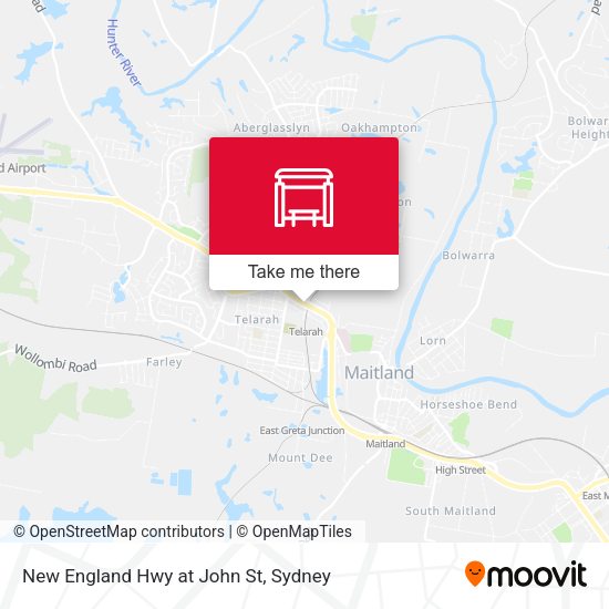 New England Hwy at John St map