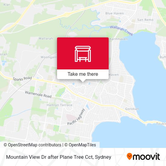 Mountain View Dr after Plane Tree Cct map