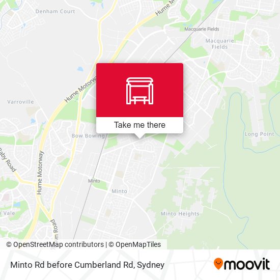 Minto Rd before Cumberland Rd map