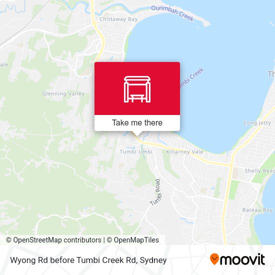 Wyong Rd before Tumbi Creek Rd map