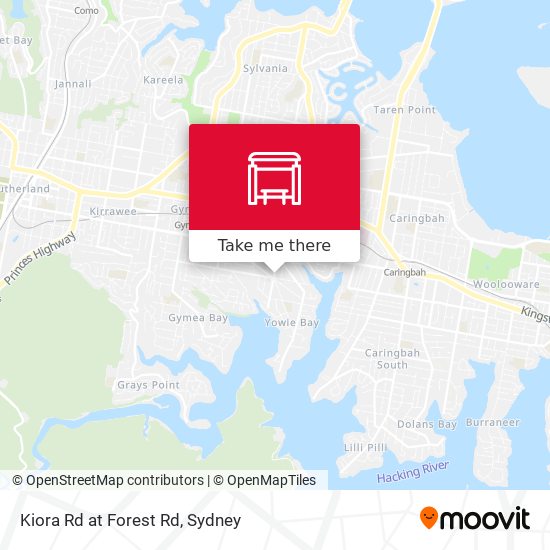 Kiora Rd at Forest Rd map