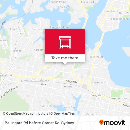 Bellingara Rd before Garnet Rd map