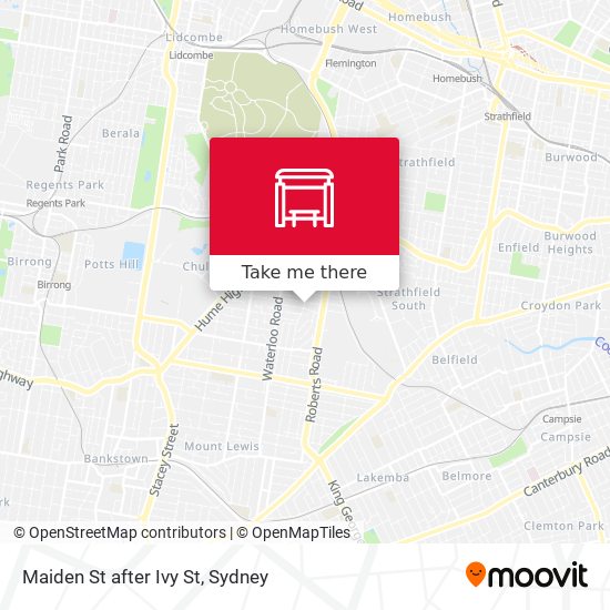 Maiden St after Ivy St map