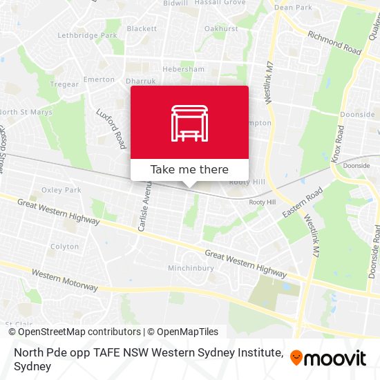 Mapa North Pde opp TAFE NSW Western Sydney Institute
