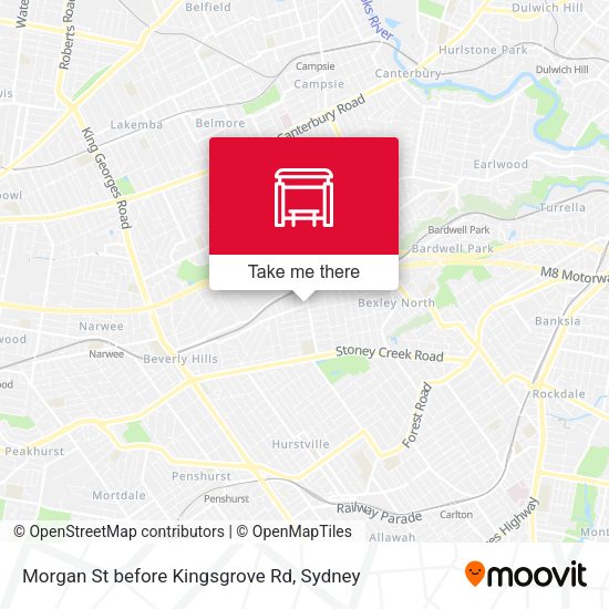 Morgan St before Kingsgrove Rd map