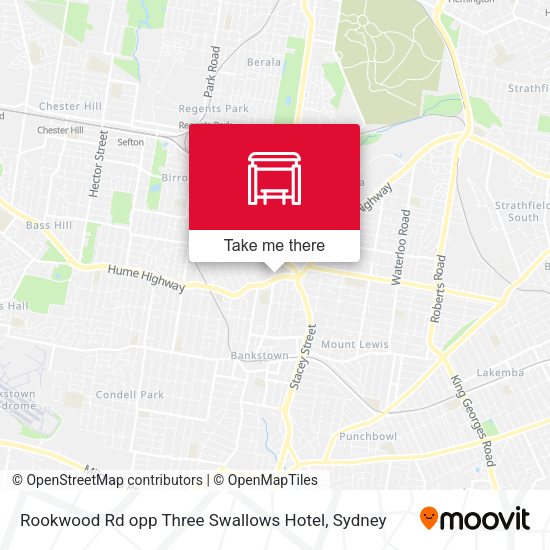 Rookwood Rd opp Three Swallows Hotel map