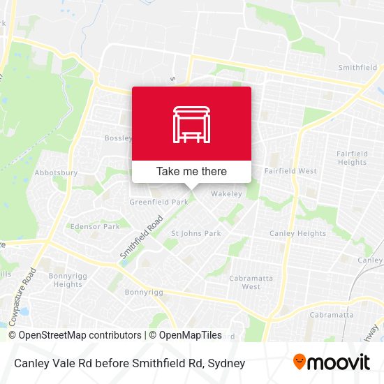 Canley Vale Rd before Smithfield Rd map