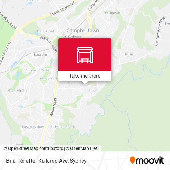 Briar Rd after Kullaroo Ave map